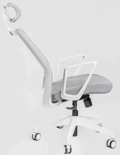 Ортопедическое кресло Falto Soul Серое с белым каркасом