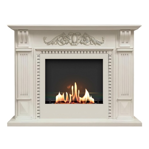 Биокамин в портале SteelHeat Belfast Lux, стекло SteelHeat