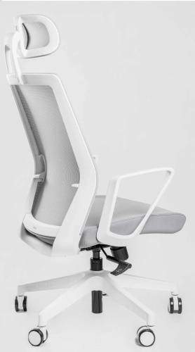 Ортопедическое кресло Falto Soul Серое с белым каркасом